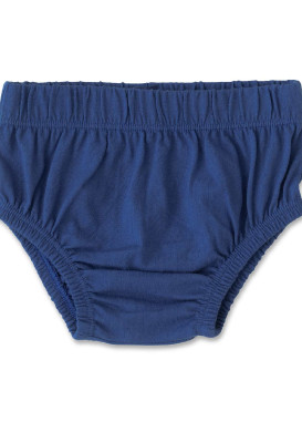Ensemble Bébé Fille imprimé bleu robe + bloomer + bandeau