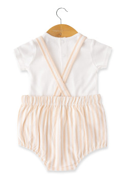 SALOPETTE COURTE + HAUT NATUREL/ PECHE EFIR
