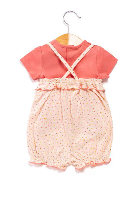 Combicourt Bébé Fille + t-shirt corail