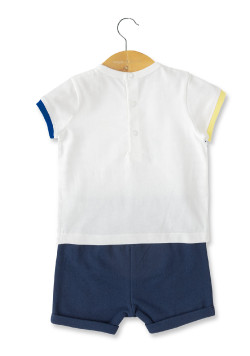 ENS SHORT + HAUT FOND NATUREL RAYE BLEU EGONY