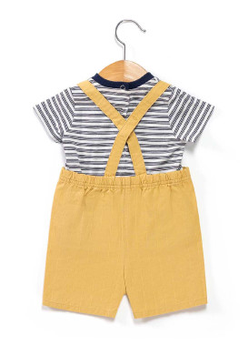 Ensemble Bébé Garçon salopette jaune + t-shirt