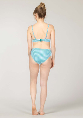 MAILLOT DE BAIN FOND BLANC RAYE VERT AQUA BREZILIA Maillot de bain Femme 2 pièces vert