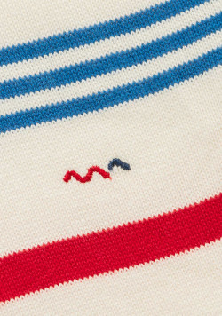 PULL FOND BLANC CASSE RAYE MULTICOL KOLBY