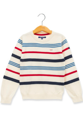 PULL FOND BLANC CASSE RAYE MULTICOL KOLBY PULL FOND BLANC CASSE RAYE MULTICOL KOLBY
